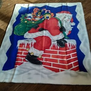 Blanket fleece Santa Claus in  Chimney